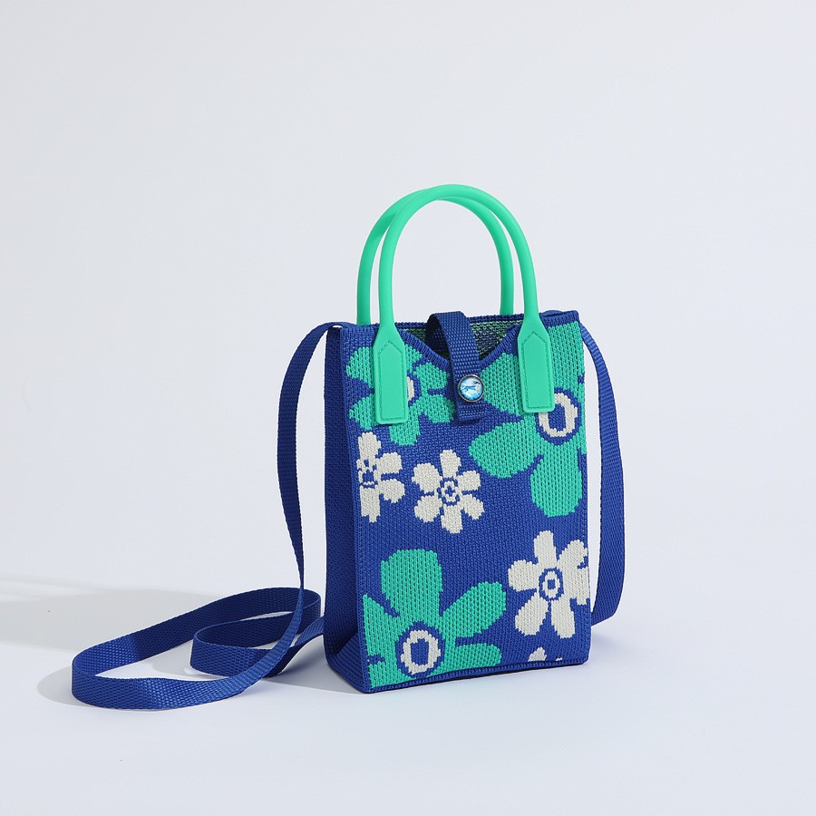 Bolso tejido para teléfono móvil con diseño único, mini bolso versátil con diseño de gato de la suerte, bolso cruzado para mujer, bolso de hombro.