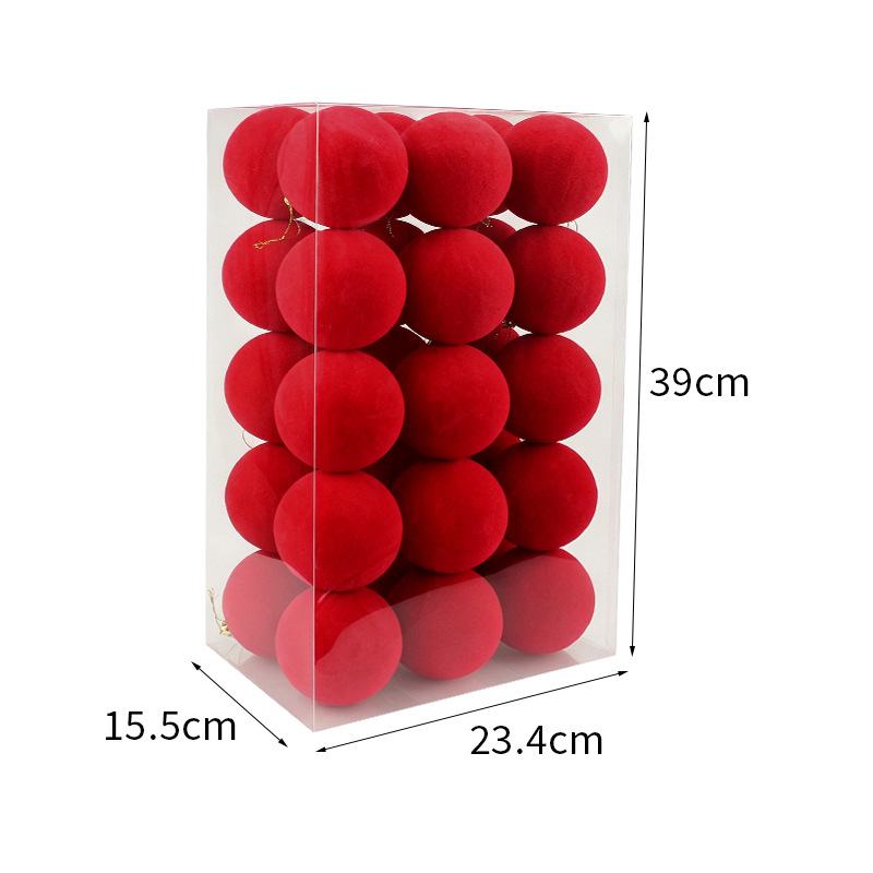 Transfronterizos Hot Sale Bolas de Navidad Colgante Bolas de Navidad 6cm / 36pcs Bolas de flocado de plástico Colgante de árbol de Navidad image 9