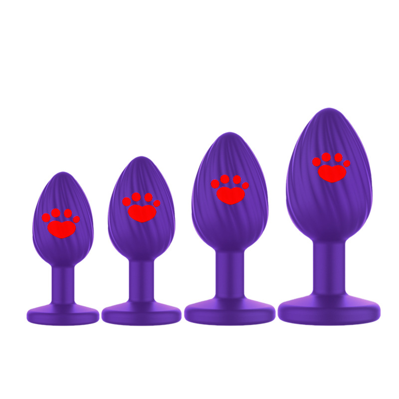 Cat Claw Threaded Silicone Anal Plug with Diamond Detail, Textured Butt Plug, Velvet Pouch Included — detail image 15