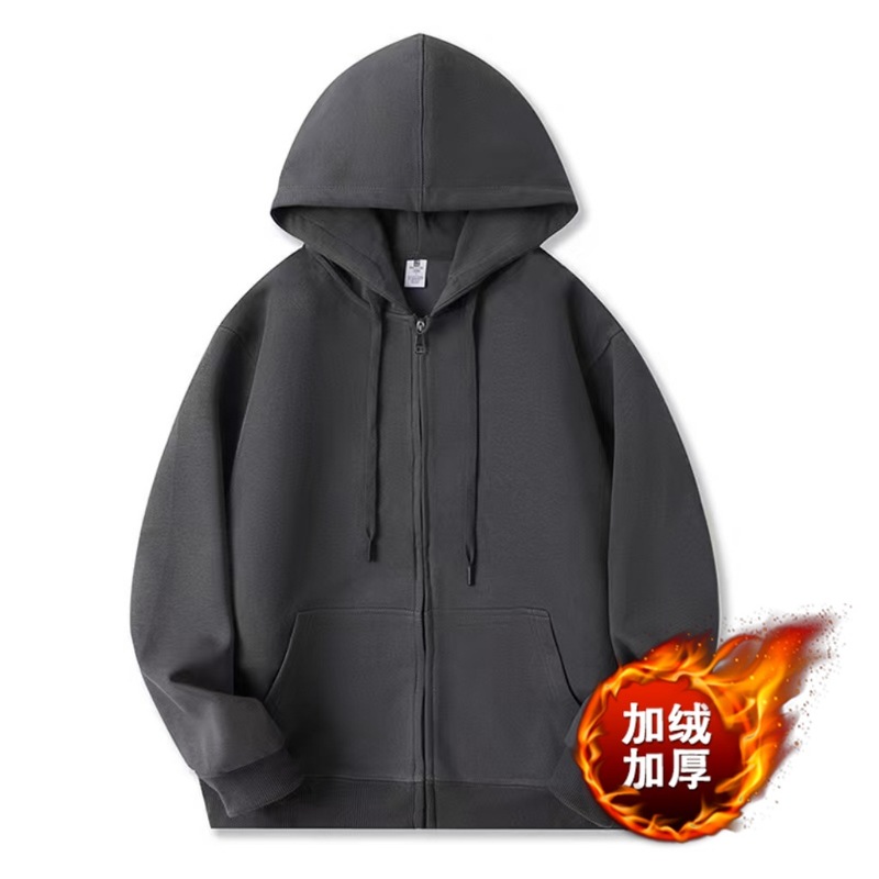 重磅连帽卫衣女2025新款秋冬灰色宽松外套慵懒风加绒休闲开衫上衣|undefined