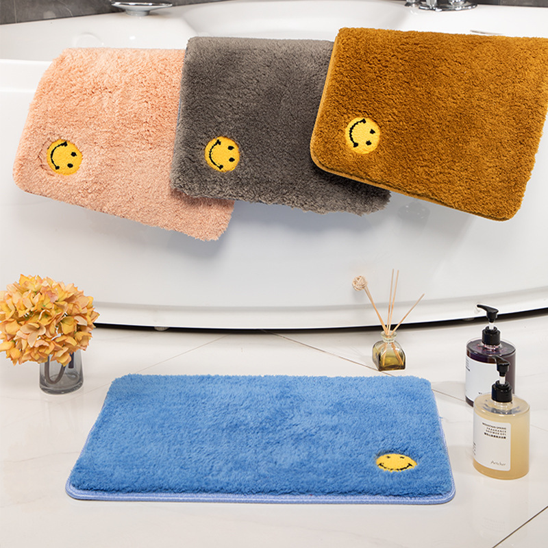 New Smiling Face Super Soft Fine Nile Home Carpet Floor Mat Household Toilet Bathroom Absorbent Non-Slip Door Mat