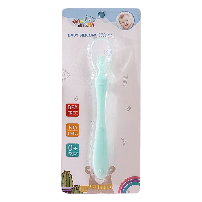 Cuchara suave de silicona para bebés cuchara curvada vajilla para niños aprender a comer cuchara de entrenamiento alimentación de agua suplemento alimenticio traje de cuchara