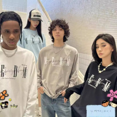 ME国潮基礎プリント純綿長袖tシャツ