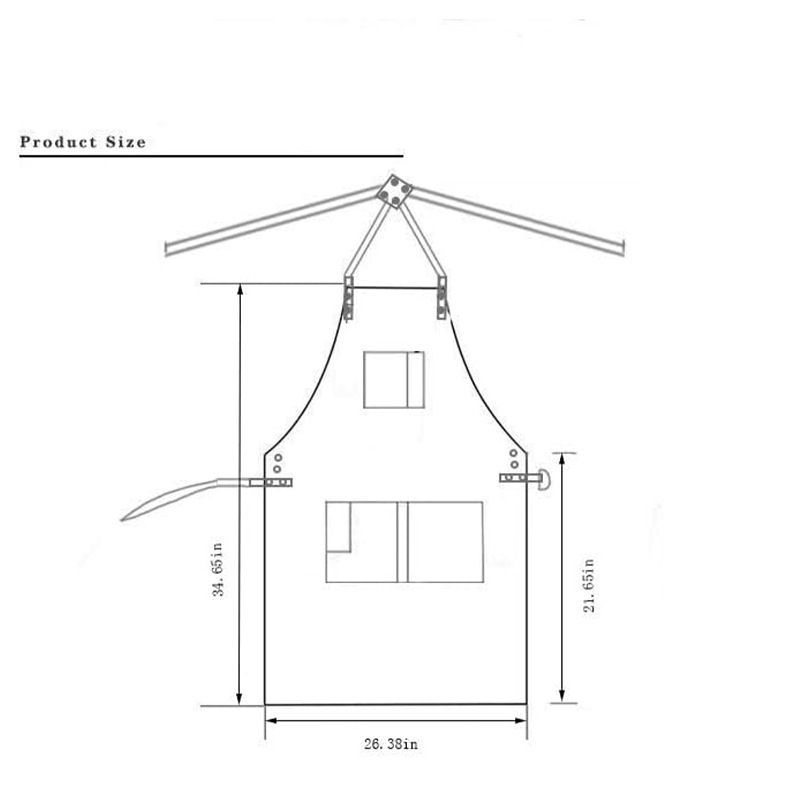 Transfronterizo Amazon Europa y América delantal logotipo personalizado con corte de pelo de bolsillo mono hombres y mujeres delantal de lona gruesa sobre cera