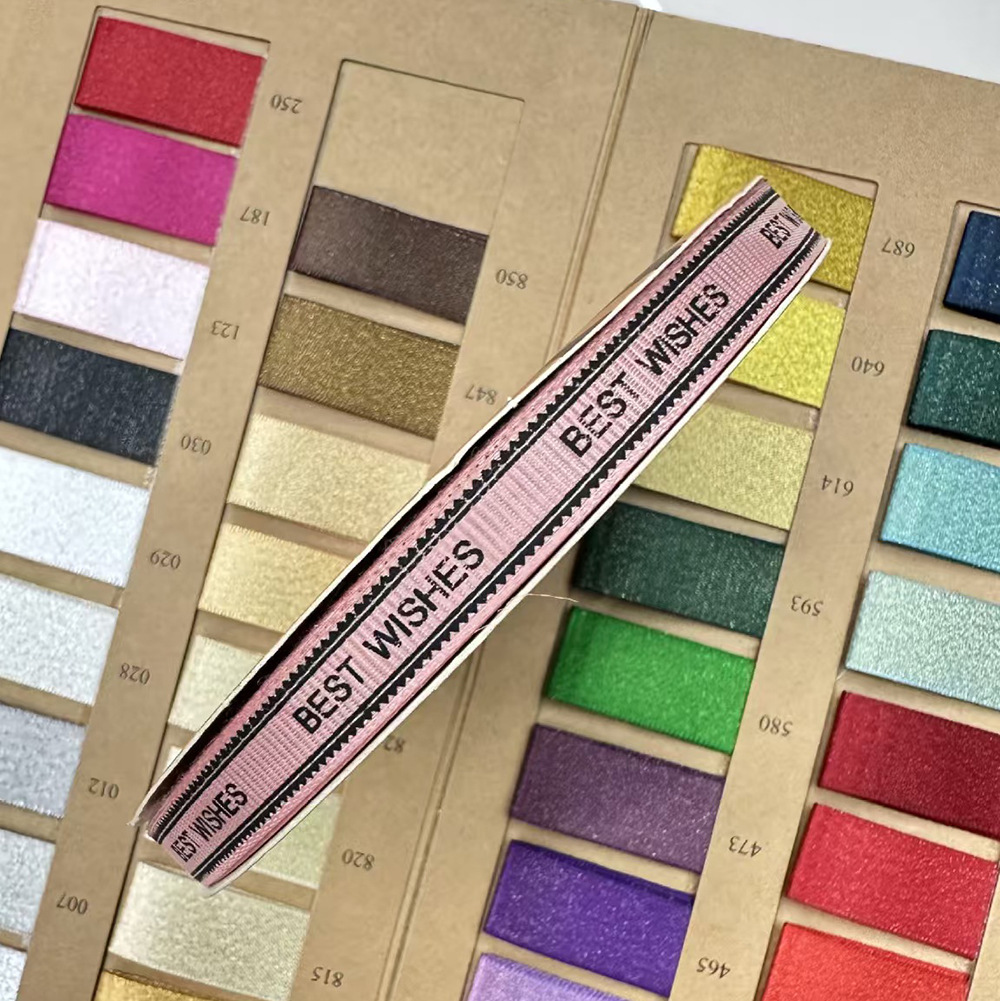 1cm Inglés impresa hilo cinta BEST WISHES mejores bendiciones floral embalaje cinta decorativa floral