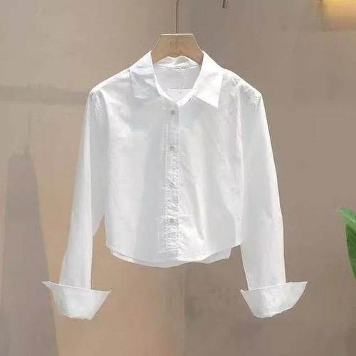 Cotton 2025 Autumn New Women's Short-Sleeve Shirt Top Women's Design Fashion Casual Blouse