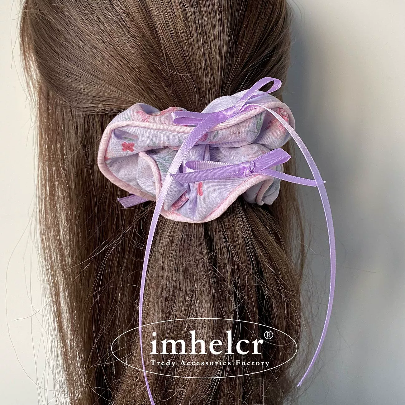 Brand cute hair band with bow, hairgrip, floral print, new collection