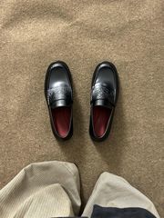 北疆狼潮款乐福鞋男女吸血鬼一脚蹬压花皮鞋休闲鞋通勤英伦风复古