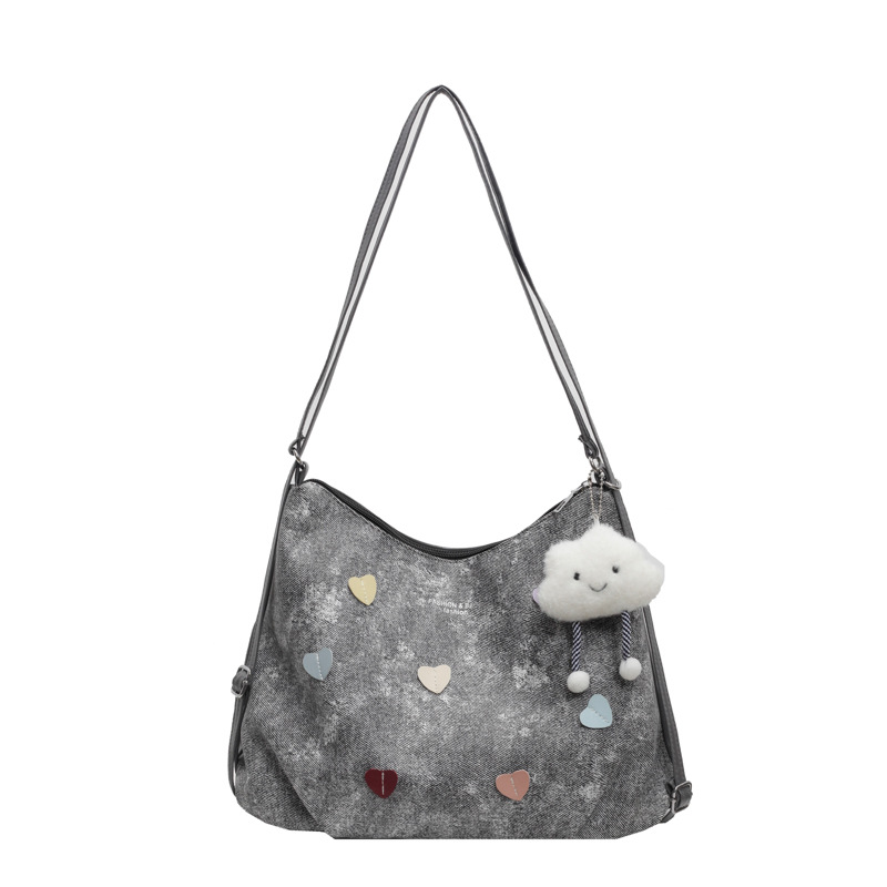 Bolso de hombro de moda suave de alto valor y estilo occidental 2024 verano nuevas señoras que viajan al extranjero i love tote bag