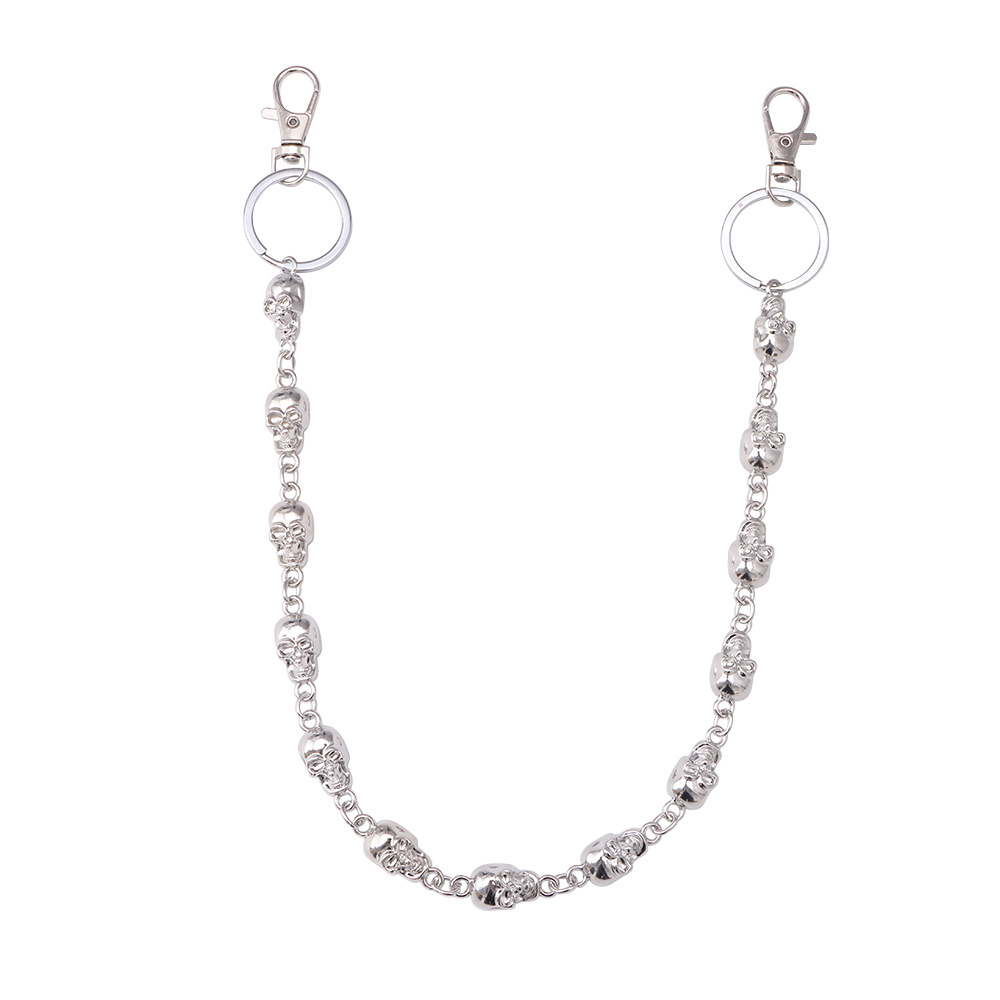 Bestseller: Totenkopf-Hüftkette mit Geisterkopf-Motiv für Herren – Hip-Hop-Style, Metall-Hose_voghion.com