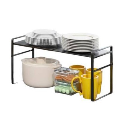 Retractable Layered Storage Rack, Cabinet Storage and Organization, Nail-Free Partition Shelf, Dormitory Iron Rack, Space-Saving
