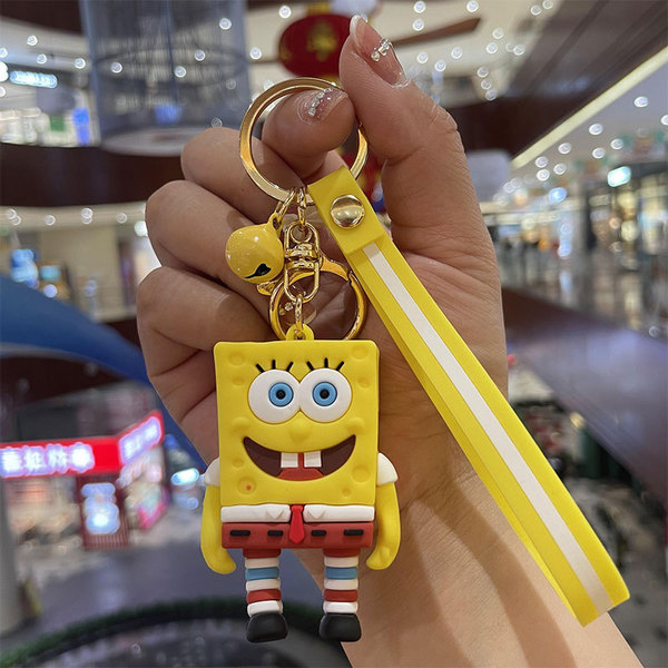 Cartoon Spongebob Squarepants Doll Keychain Cute Car Keychain Couple Women's Bag Keychain Pendant Doll