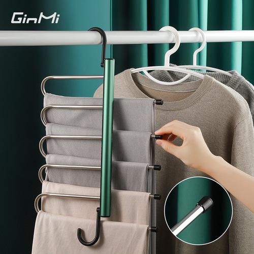 【Dropshipping】Folding Pants Rack Multi-layer Pants Clip Clothes Rack Home Multi-purpose Special Pants Hanger Organizer