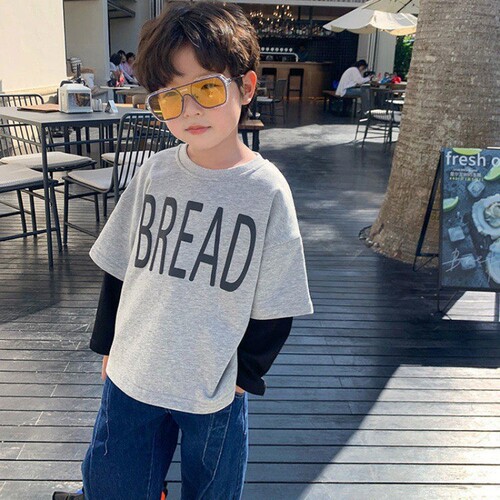 Children's pure cotton T-shirt spring and autumn set boy long sleeve two-piece casual top boy baby round neck stylish clothes