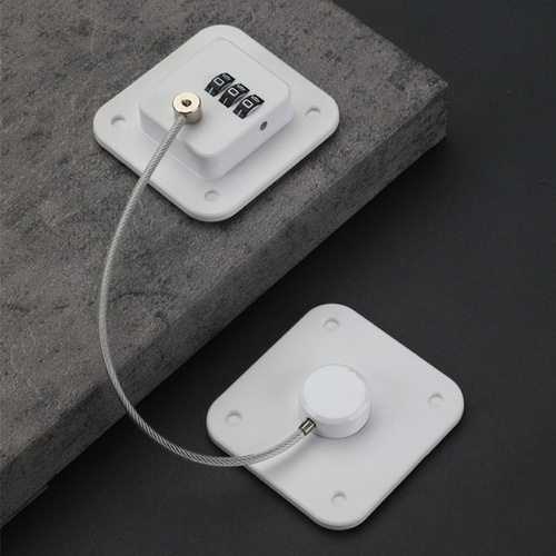 Hole-free refrigerator lock, freezer lock, child safety lock, drawer lock, cabinet door lock, window limiter lock, password lock