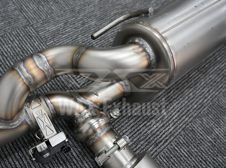 Suitable for Porsche 718 981 982 Modified to Gt4 Model, 2012-2024 Tailgate with Valve Sports Exhaust