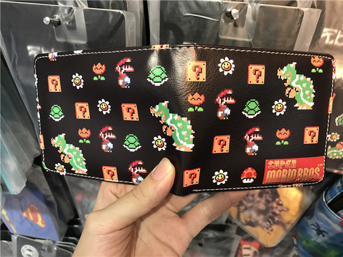 Japanese cute cartoon peripheral Mario Super Mario Mario storage coin coin purse leather wallet card bag