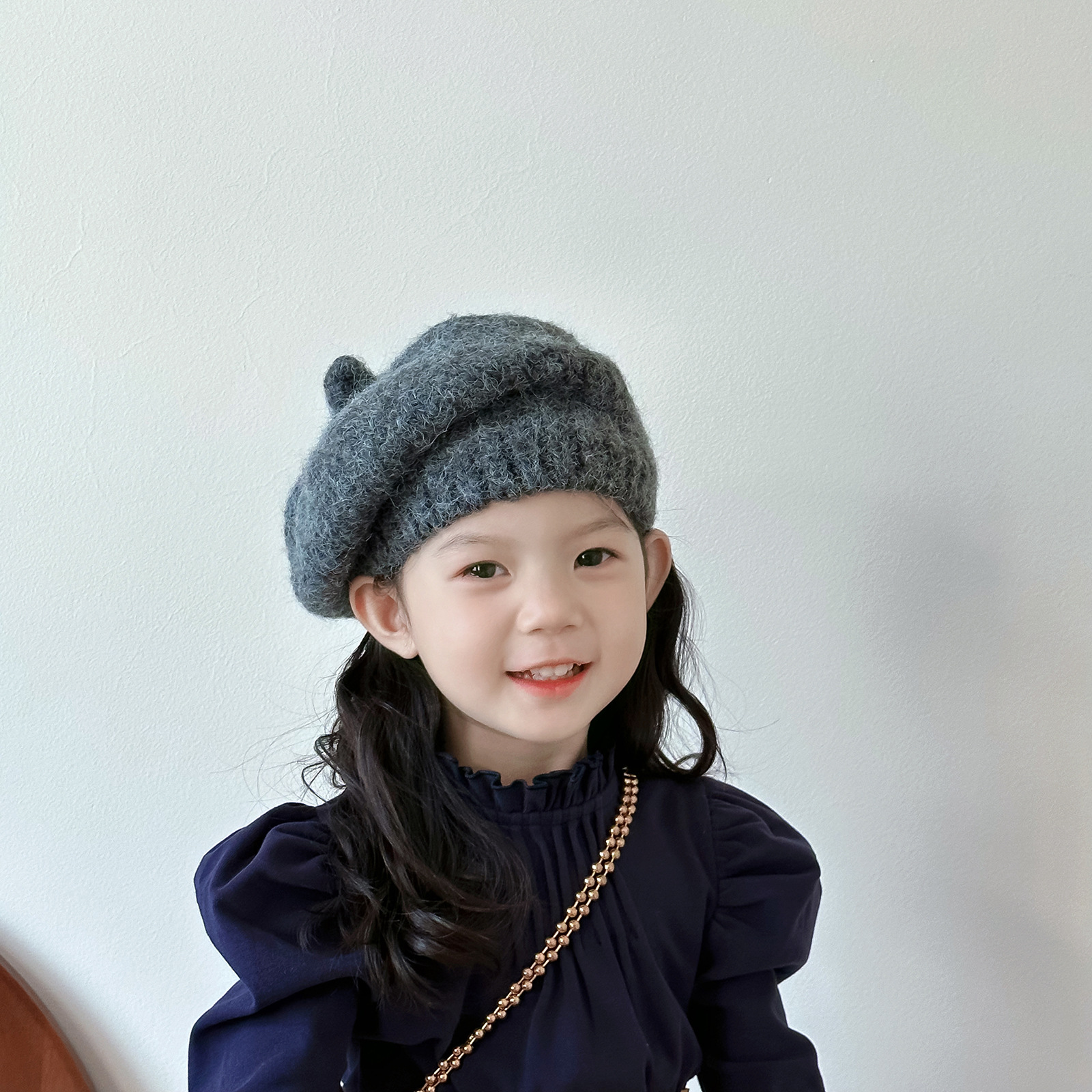 Unisex-Kindermützen Herbst/Winter Flut Unifarbene Künstlermützen Retro-Baskenmützen für Jungen und Mädchen_voghion.com