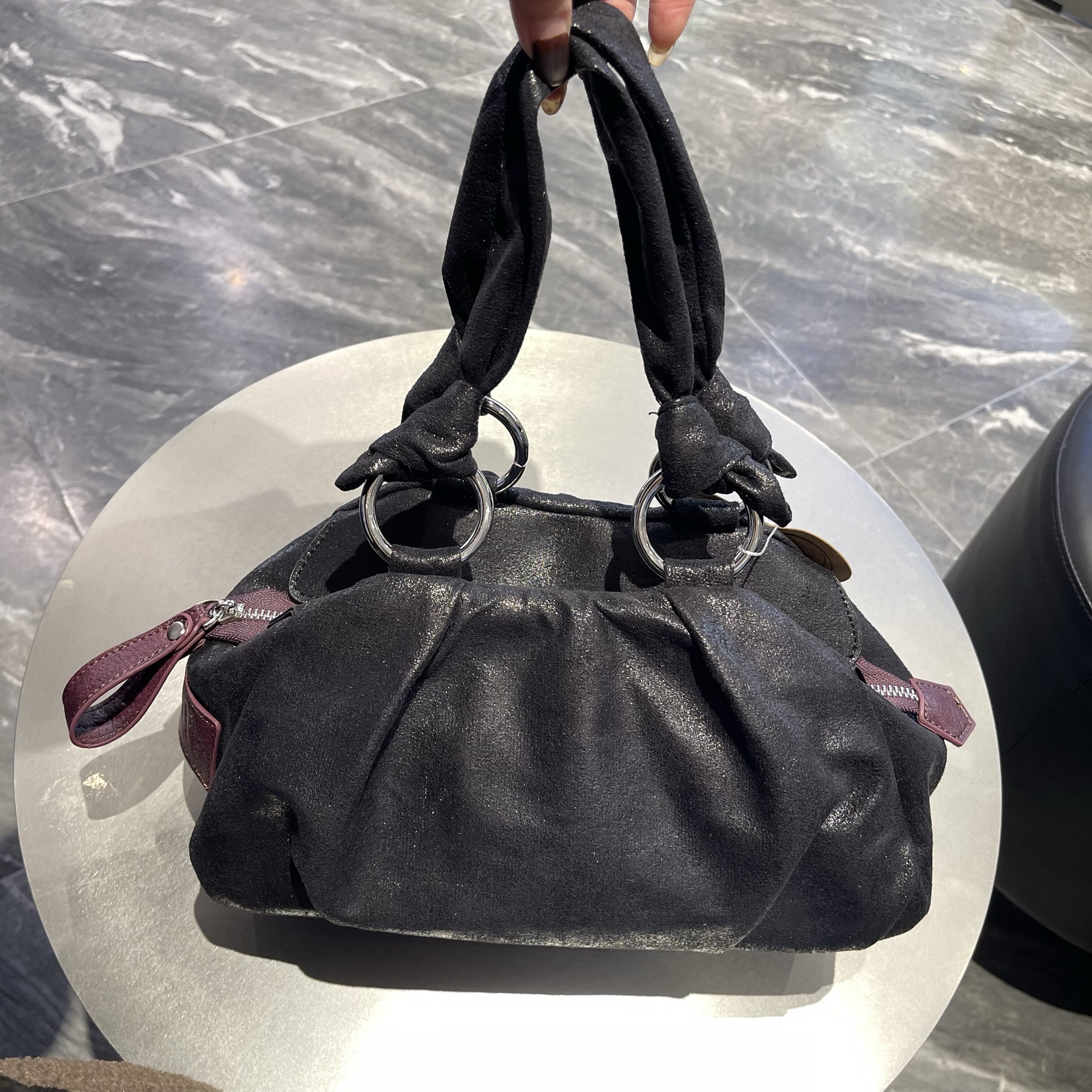 Unique Western-Style Saturn Vintage Motorcycle Tote Bag, Bohemian Bowling Bag, Crocodile-Pattern Underarm Chain Crossbody Bag - Thumbnail 4