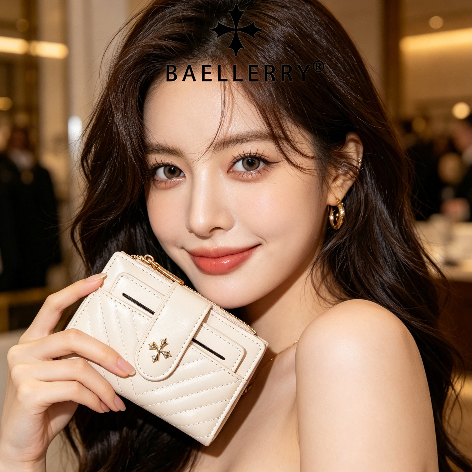 Short trend fashionable wallet with zipper