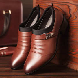 极速发货7266  四季新款男士英伦尖头商务休闲皮鞋 opp袋装无鞋盒
