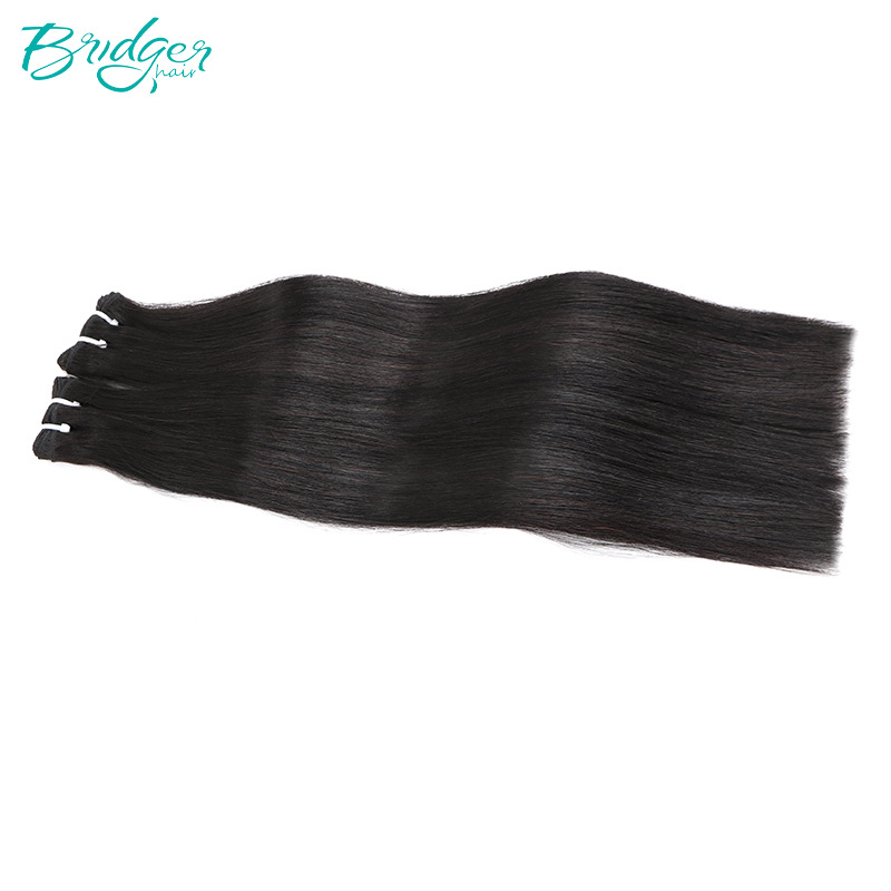 Two-gear Hair Curtain Double Drawn straight Natural Color Real Hair Shun Hair Wig_voghion.com