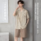 Lyocell Cool Cotton Lapel Pajamas Men's Summer Short-sleeved Shorts Loose Cardigan Tens Cotton Home Clothes suit