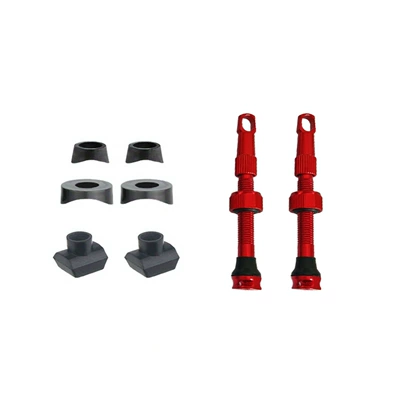 Bicycle Vacuum Valve Stem with: valve - side-three-holes-40mm-red-8-piece-set