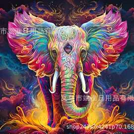 跨境新款5D钻石画大象DIY手工卧室客厅摆件装饰满钻贴钻石画厂家