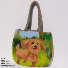 A201-A210现货原创设计师纯手工可爱卡通羊毛毡包包手提包单肩包