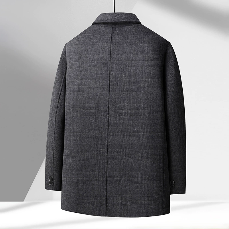 Woolen coat, liner, jacket for leisure, for middle-aged man