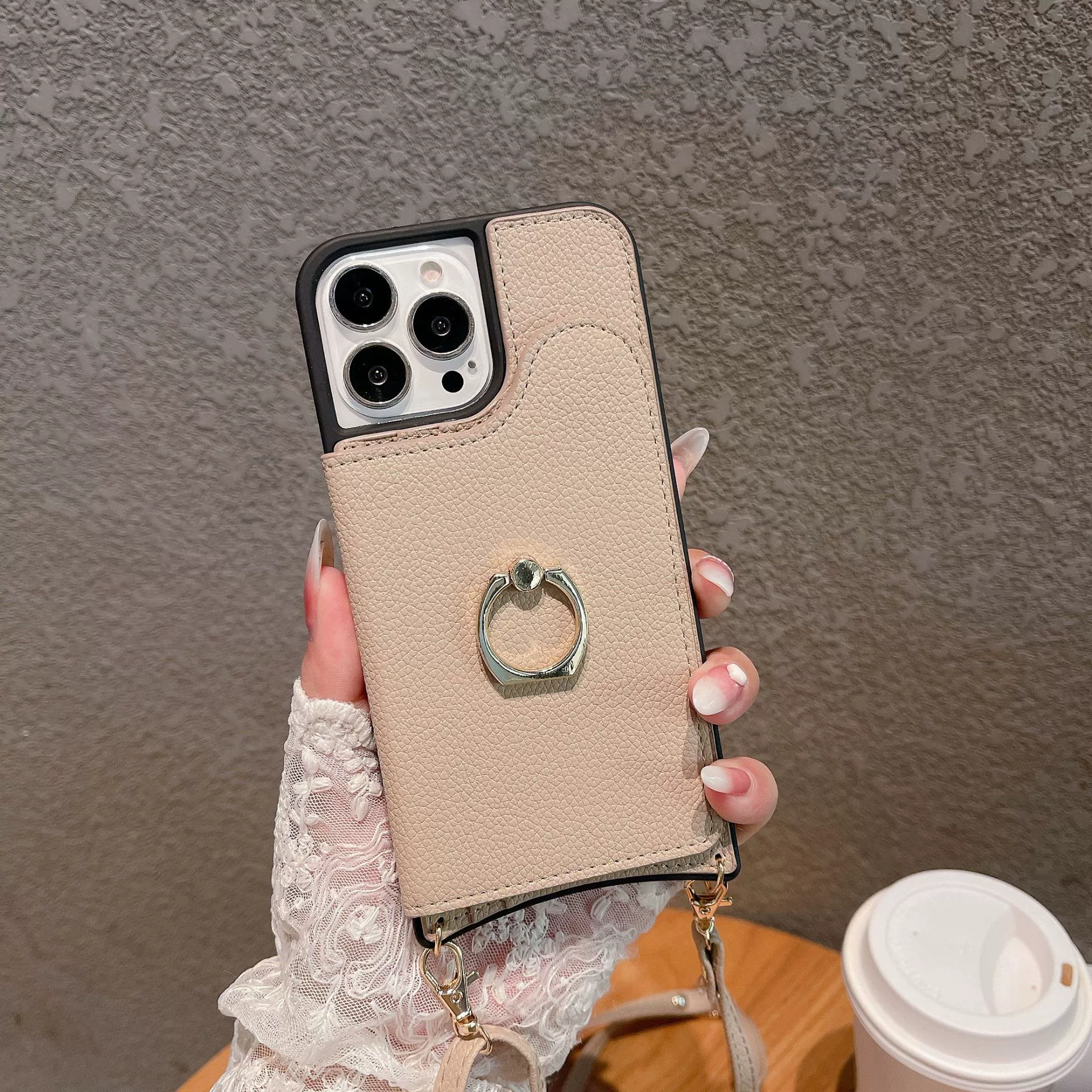 Apple, совместимый с iPhone 15, складной чехол для телефона, трубка, сумка через плечо, Ring Pro, 15 Pro Max