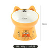 Little Tiger Pet Ceramic Bowl Animal Style High -side Plove bowl increases the neck and flat mouth cats, dog water bowl easy to clean