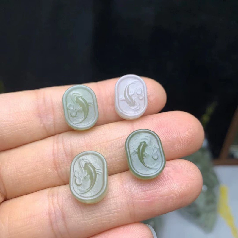 Hotan Jade Qinghai материал ежегодные аксессуары для рыбных игр аксессуары для поделок размером около 14,8*11*5,5 мм