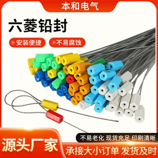 钢丝封条集装箱铅封物流防伪防盗扣抽紧式施封锁一次性钢丝铅封