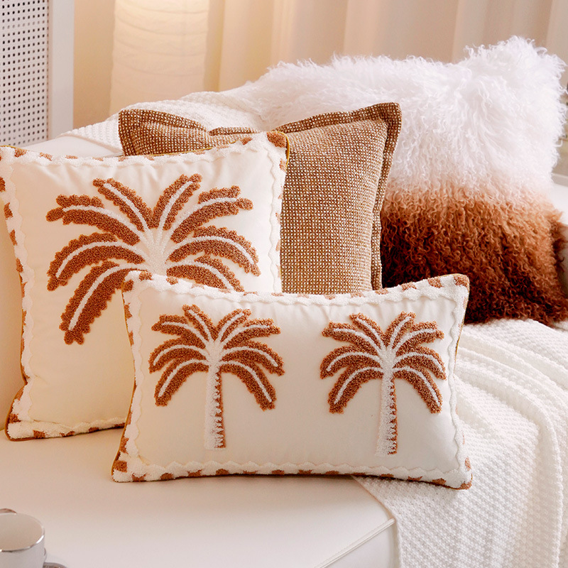 Sofá de estilo de crema de estilo nórdico lujoso cama ventana flotante sofá almohada cojín almohada image 1