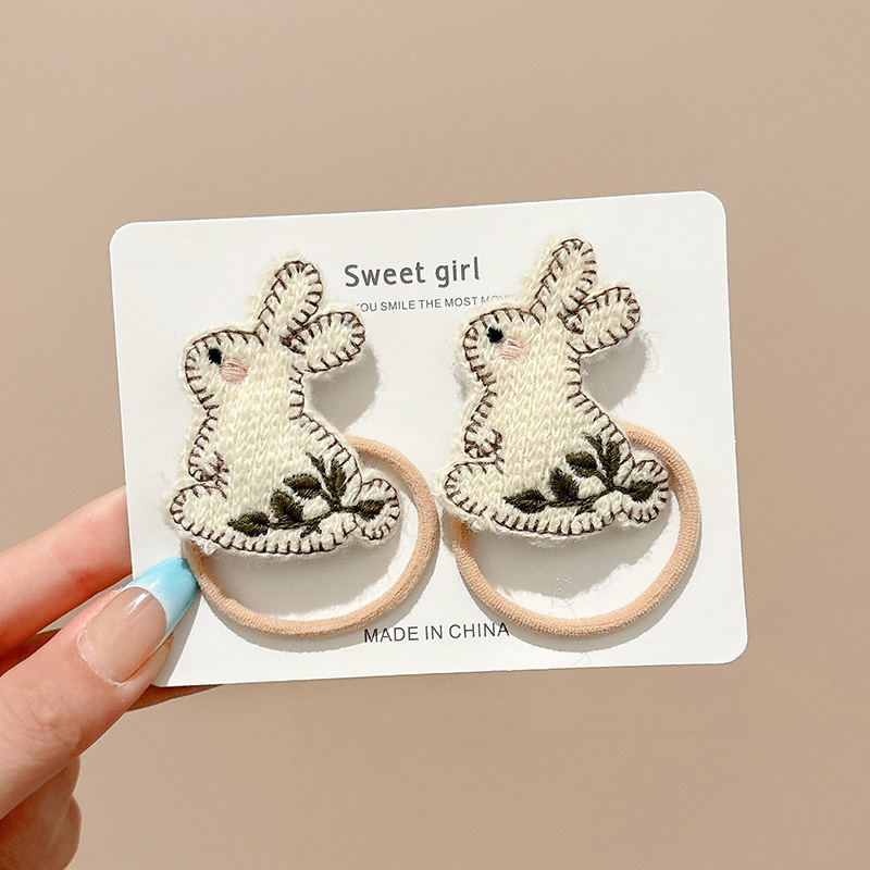 Dibujos animados para niños lindo pulgar lazo para el cabello bebé no daña el cabello cuerda alta elástico banda elástica cuerda para el cabello accesorios para el cabello