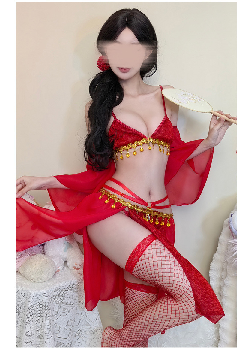 Alien Princess Hanfu-Style Lace Nightdress Set with Tube Top, Sleeves, Skirt and Panties — detail image 9