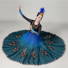 新疆舞蹈演出服少数民族服装女成人2023新款大摆裙套装维族表演服