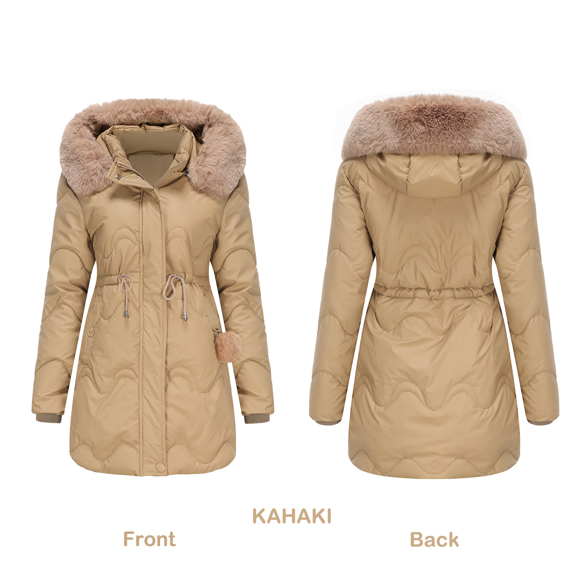 Damenbekleidung Neue Damen-Baumwollkleidung Abnehmbare Mütze Wolle Herbst und Winter Warme Parkajacke Abnehmbare Kapuze Mittellange Jacke für Damen_voghion.com