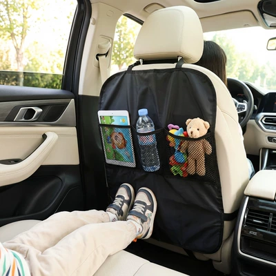 Car Seat Back Anti-Kick Pad Universal Model Front Seat Back Child Anti-Kick Anti-Dirt Storage Bag Organizer Supplies
