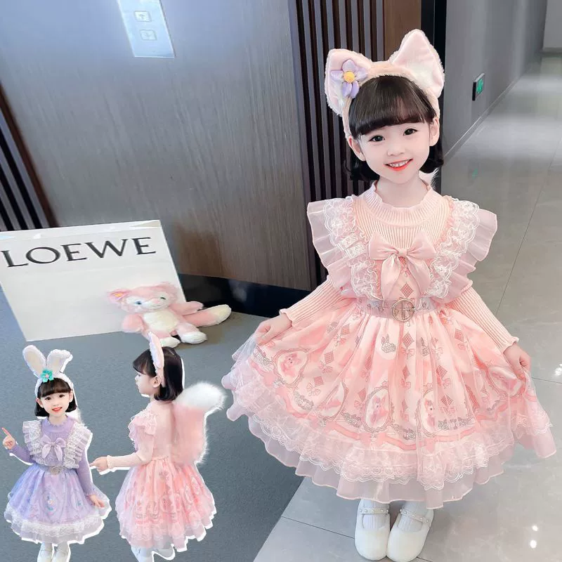 Осеннее платье с длинным рукавом для девочек в стиле Lolita, западный стиль