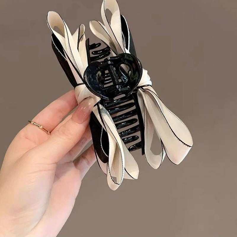 Net red style hair clip female back head bow updo hair clip shark clip hair accessories clip 2023 New ins