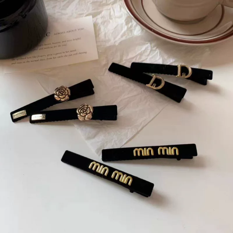 Горный чай, ретро-заколка для волос с буквами, заколка-краб, аксессуар для волос, фирменная челка, стиль высокого качества, интернет-знаменитость