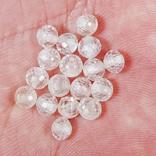 Moissanite new Diy handmade spherical beaded accessories perforated spot wholesale White Earth cut loose beads