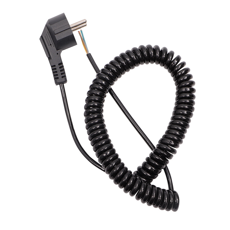 电线厂家 弹簧线多芯插头线三插电动工具纯铜伸缩连接线 PU螺旋线