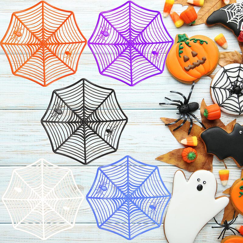 Cross-border Halloween party decoration spider props Halloween spider web shape candy basket bat Spider