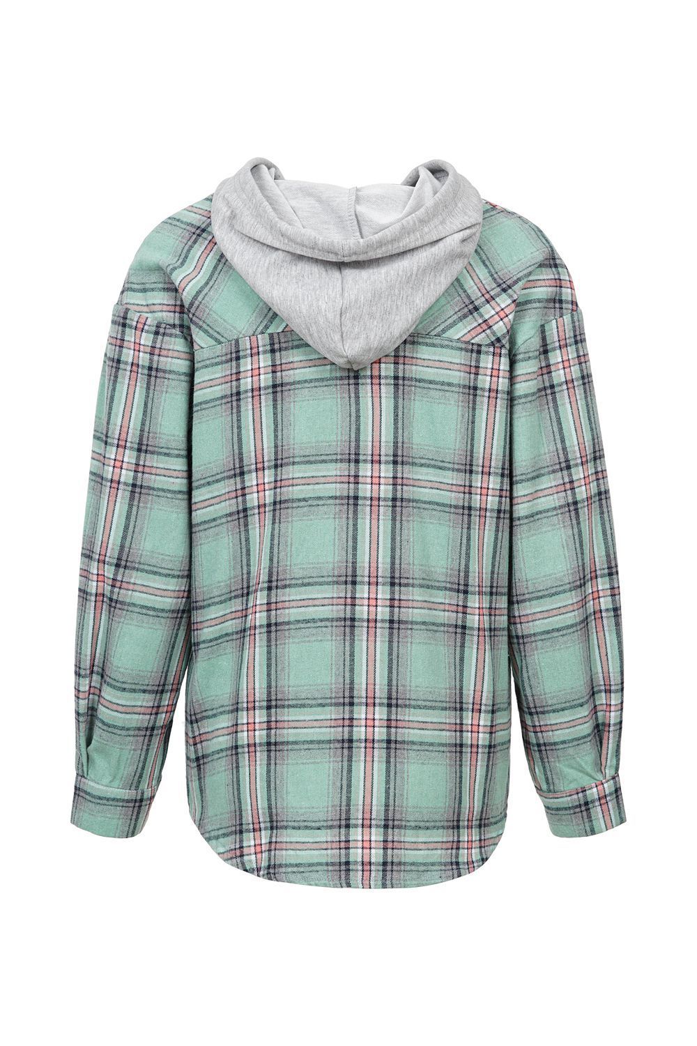 Chaqueta ligera con capucha para mujer abrigo casual con botones_voghion.com