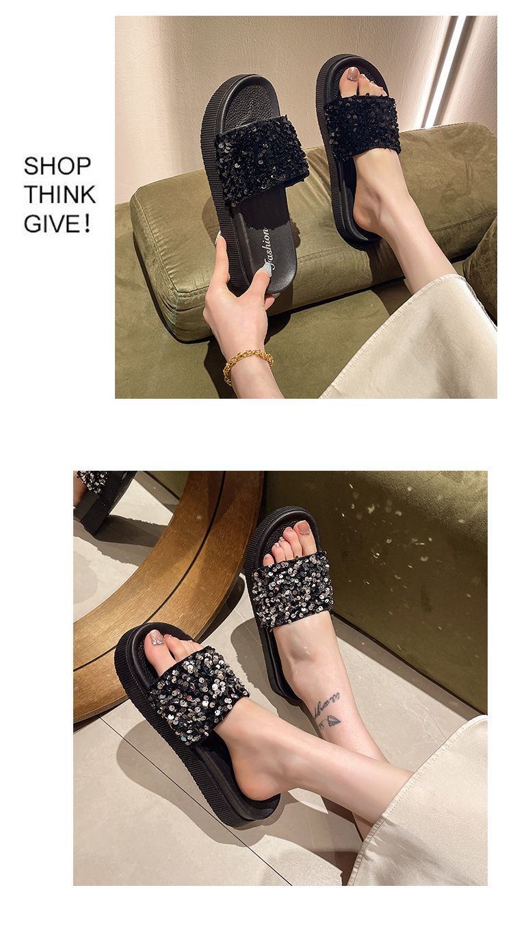 Women's Platform Sequin Sandals High-end Beach Sandals Summer_voghion.com