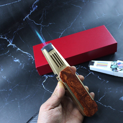 New Straight Blast Flame Torch ZB198 Lighter, Straight Blue Flame Welding Torch Windproof Lighter Wholesale